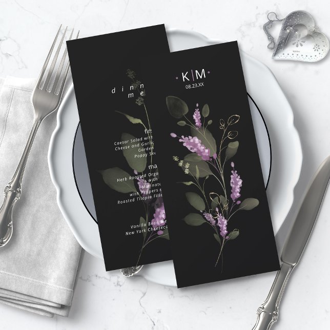 Sweet Floral Arch Wedding Menu V2 Lilac ID998 (Criador carregado)