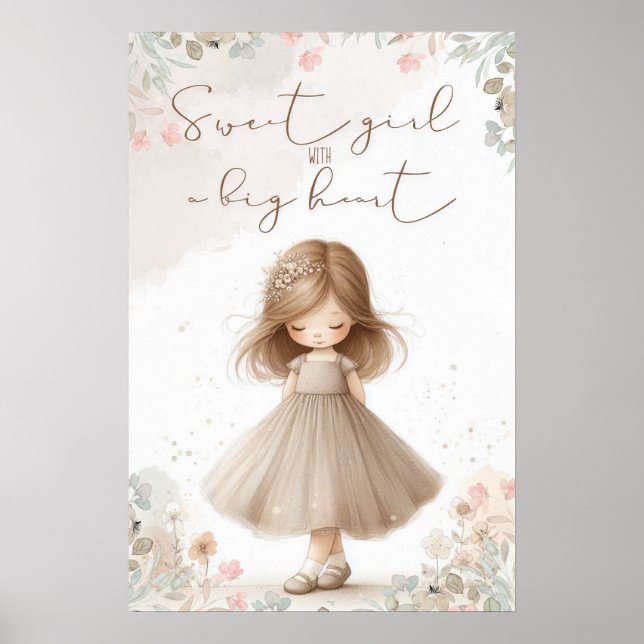 sweet girl with a big heart poster (Frente)