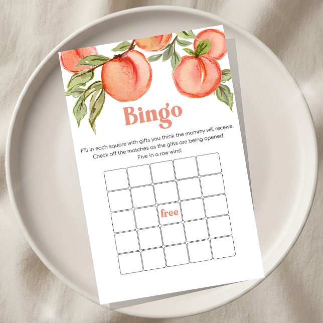 Sweet Little Peach Baby Shower Bingo Game (Criador carregado)