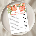 Sweet Little Peach Baby Shower Guess Who Game<br><div class="desc">Add an extra dose of fun to your baby shower with our delightful Girl Baby Shower Game Cards! Perfect for creating memorable moments,  these cards are designed to entertain and engage your guests. Share the joy of welcoming your little one with friends and family! 
BS796</div>
