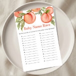Sweet Little Peach Baby Shower Name Race Game<br><div class="desc">Add an extra dose of fun to your baby shower with our delightful Girl Baby Shower Game Cards! Perfect for creating memorable moments,  these cards are designed to entertain and engage your guests. Share the joy of welcoming your little one with friends and family! 
BS796</div>