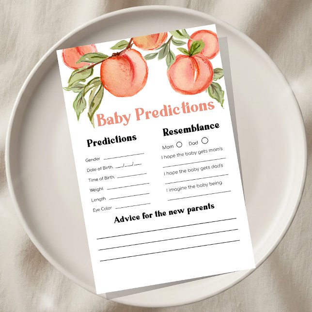 Sweet Little Peach Shower Advice and Wishes Game (Criador carregado)