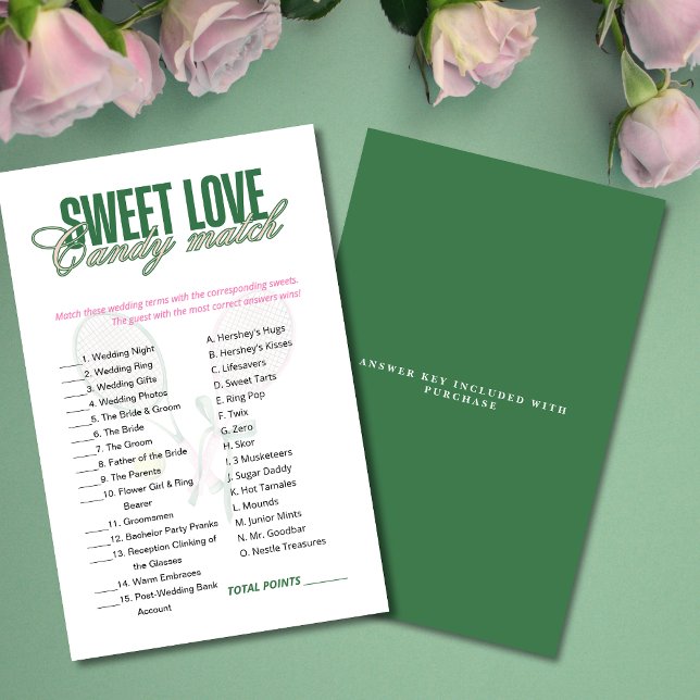 Sweet Love Candy Match Bridal Shower Game  (Criador carregado)