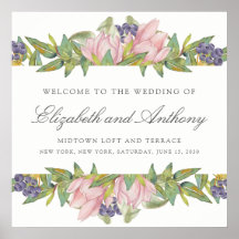 Sweet Magnolia Watercolor Sign Poster