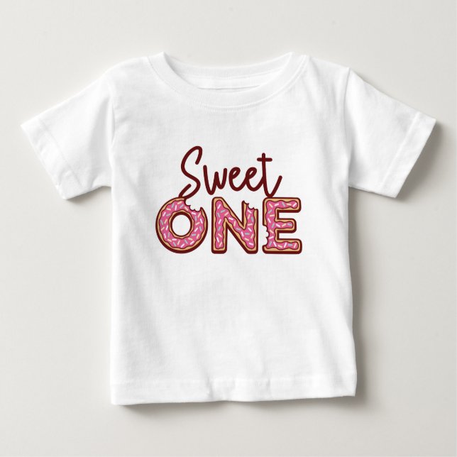 Sweet One First Birthday Theme T-Shirt (Frente)