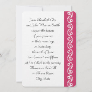 Sweet Paisley Hearts in Raspberry Event Convite