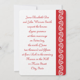Sweet Paisley Hearts no Convite para Casamento de