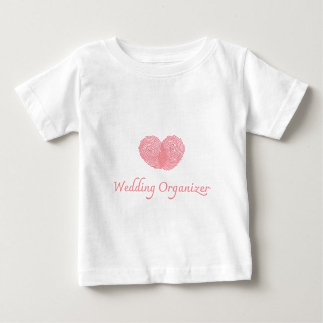 Sweet Pink Heart "Wedding Organizer" T-Shirt - Per (Frente)
