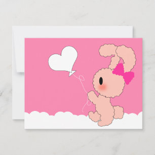 Sweet Rabbit Cute 4.º Aniversário convite