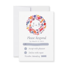Sweet Watercolor Sea Wreath Beach Weding RSVP