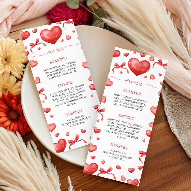 Sweetheart Baby Shower Menu Card (Criador carregado)
