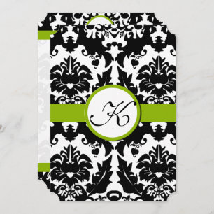 Sweetheart Damask Greenery Convites para Casamento