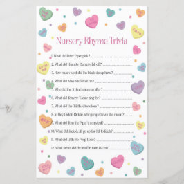 Sweetheart Nursery Rhyme Trivia Jogo do Chá de fra