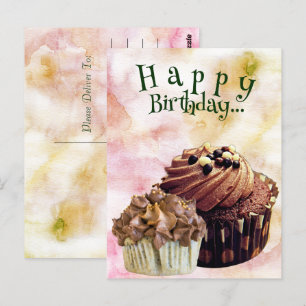Sweets Happy Birthday Cupcakes  Cartão postal