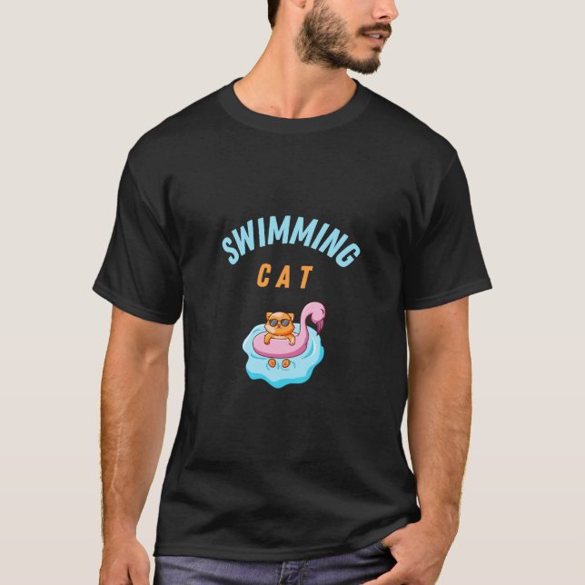 SWIMMING CAT T-SHIRT DESIGN 2025 (Frente)
