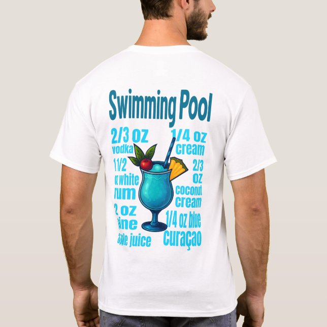 Swimming Pool T-Shirt – Retro Tropical Cocktail (Verso)
