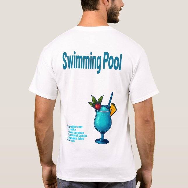 Swimming Pool T-Shirt – Retro Tropical Cocktail (Verso)