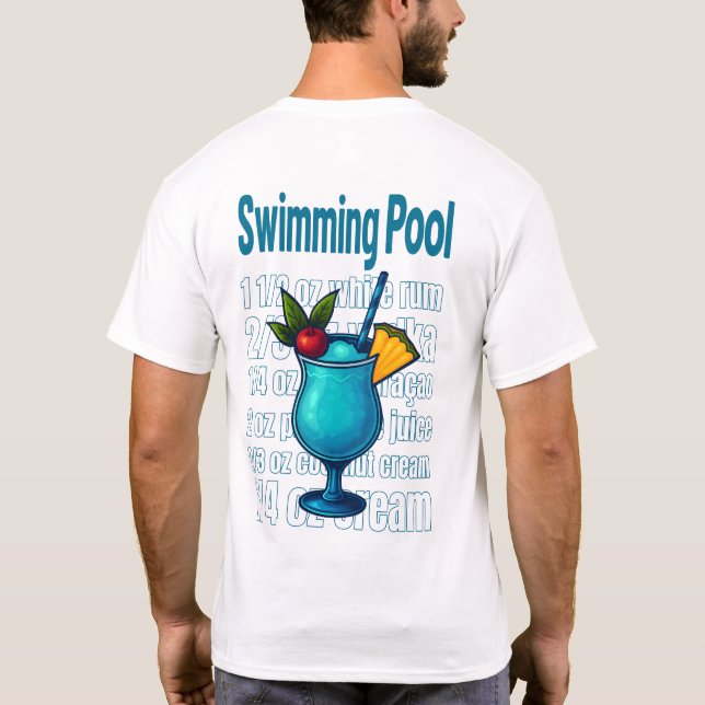 Swimming Pool T-Shirt – Retro Tropical Cocktail (Verso)
