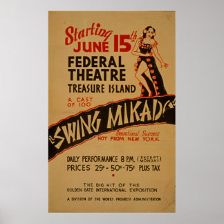 Swing Mikado Vintage Teatro WPA Poster