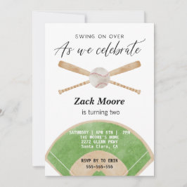 Swing no convite de aniversário do garoto do beise