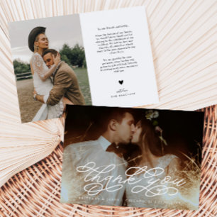 Swirly Script Wedding - Foto de agradecimento
