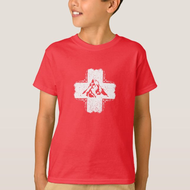 Switzerland T-Shirt - Swiss Flag Matterhorn (Frente)