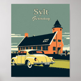 Sylt Alemanha Minimalista Vintage Art Poster