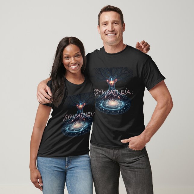 Sympatheia: Cosmic Tree of Life & Zodiac T-Shirt (Unissex)