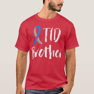 T1D Irmão Camisa Tipo 1 Diabetes Consciência Azul 