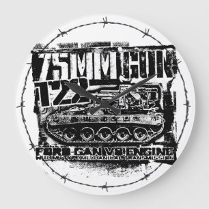 T22 com arma de 75 mm Relógio de parede acrílico