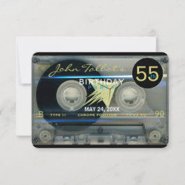 T5 convite de aniversário retro da cassete áudio