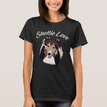 T bonito do amor de Sheltie da camisa do Sheepdog