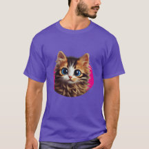 t camisa com design de gato fofo