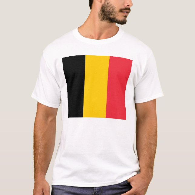 T Camisa com pavilhão da Bélgica (Frente)