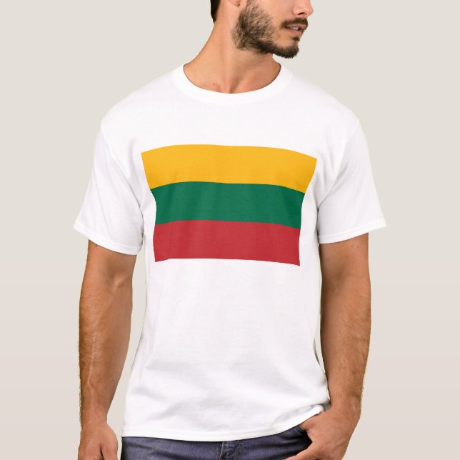 T Camisa com pavilhão da Lituânia (Frente)
