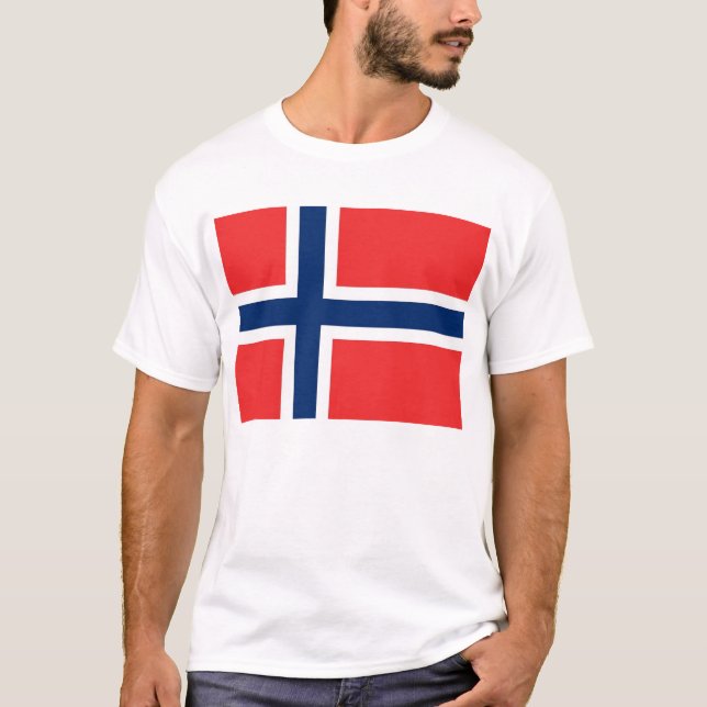 T Camisa com pavilhão da Noruega (Frente)