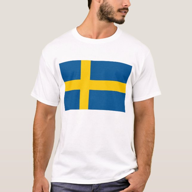 T Camisa com pavilhão de Suecia (Frente)
