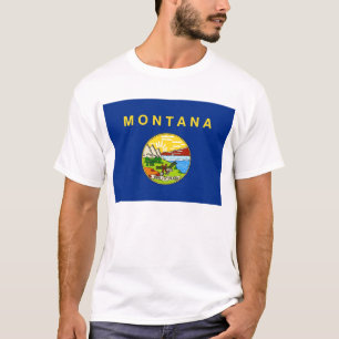 T Camisa com pavilhão do Estado de Montana nos EUA