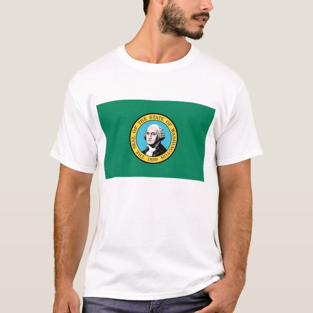 T Camisa com pavilhão do Estado de Washington EUA (Frente)