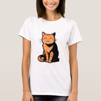 T - Camisa de Gato Laranja - Contentado