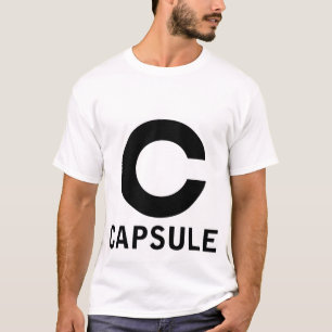 T do logotipo da cápsula (gráfico preto, camisa