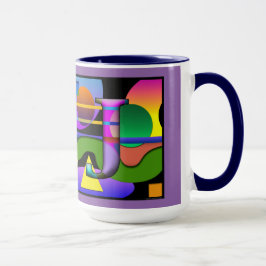 "T" e "J", caneca de café monogramada