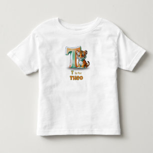 T é para Theo - Camiseta Personalizada para Crianç