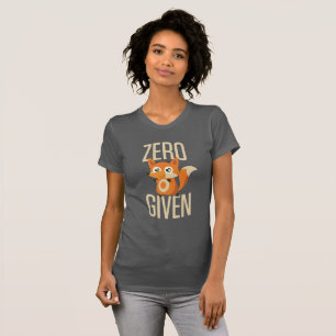 T engraçado dado Fox zero na camisa escura