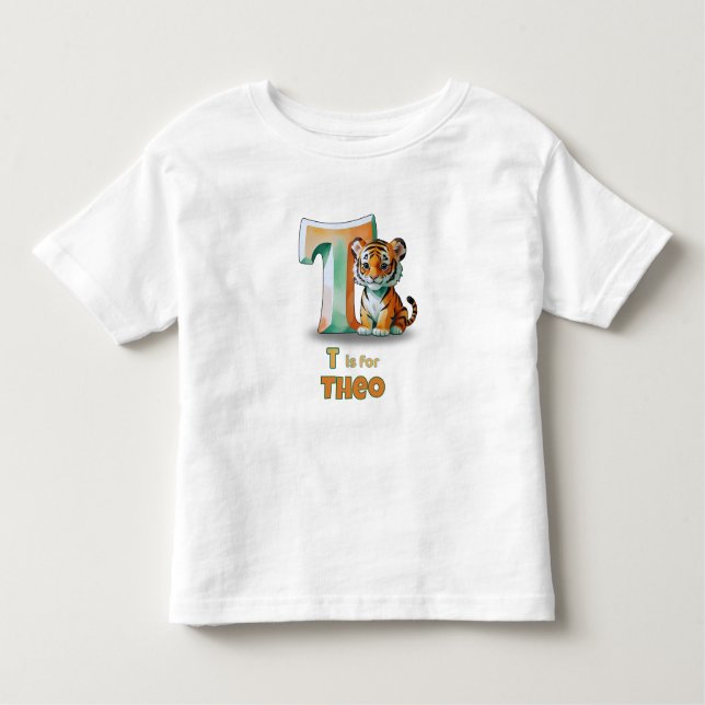 T is for Theo - Personalized Toddler T-Shirt (Frente)
