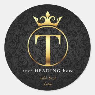 T - Letra Monograma - Adesivo Redondo