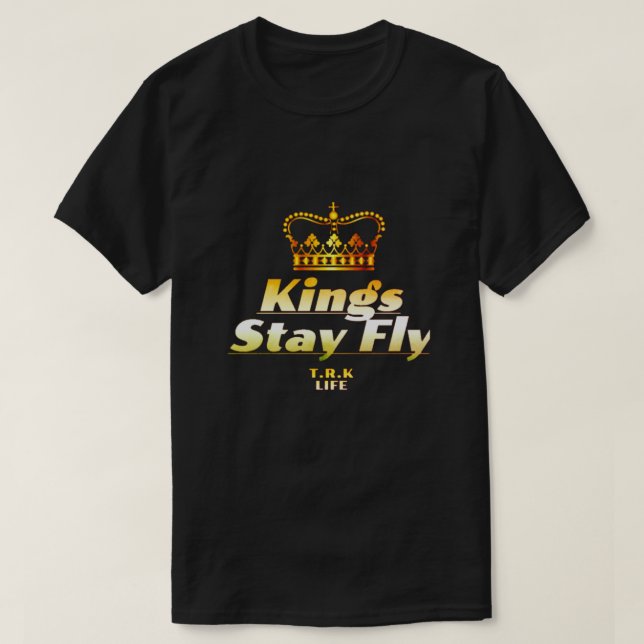 T.R.K EMBLEMA DOURADO REIS FICAM VOANDO CAMISA (Frente do Design)