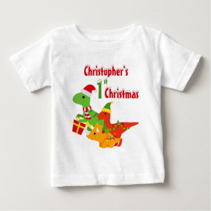 T-Rex Baby T-Shirt Dinossauro de 1rua de Natal