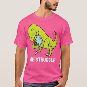 T-Rex Camisa De Braços Curtos Sem Cookies Lutando