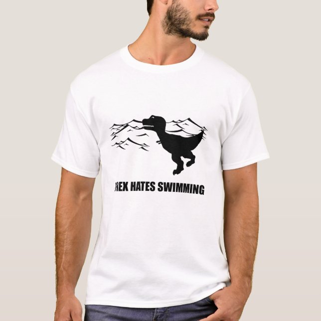 T-Rex deia nadar o t-shirt (Frente)